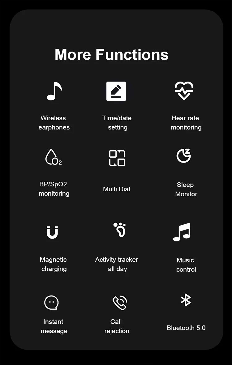 2-i-1 Smartklocka med Trådlösa Hörlurar