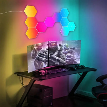 Hexagon LED Vägglampa Set - Smart Belysning